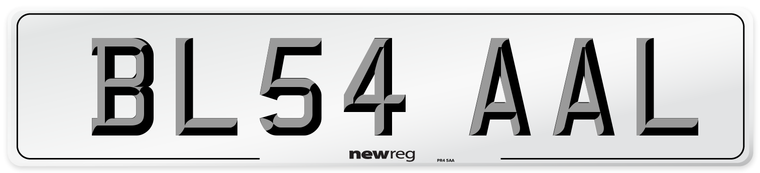 BL54 AAL Number Plate from New Reg
